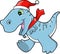 Cute Christmas Holiday Tyrannosaurus Dinosaur