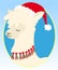 Cute christmas llama with christmas hat