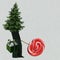 Cute Christmas and New Year card collage, Festive decoration for advertising, banners, designs. Christmas tree, lollipop