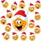 Cute christmas orange character with santa cap - xmas cartoon vector