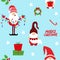 Cute christmas pattern with Gnomes, gifts and snowflake - Adorable Xmas characters.