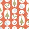 Cute Christmas Pattern Retro Red