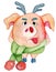 Cute Christmas pig Watercolor illustration