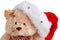 Cute Christmas plush bear with bonnet