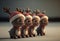 Cute Christmas reindeer character wearing a red festive santa hat, Generative ai