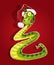 Cute Christmas snake bent in the form of a Christmas tree