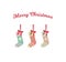 Cute christmas socks hanging with bows vector