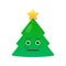 Cute christmas tree isolated emoticon