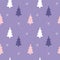 Cute Christmas tree seamless repeating pattern