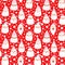 Cute Christmas vector seamless pattern with hipster Santa faces