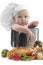 Cute Chubby Baby Chef in a Cooking Pot
