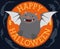 Cute Chubby Bat with Ghost Around Him Celebrating Halloween, Vector Illustration