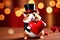 Cute chubby gentleman hamster in tuxedo holding heart, romantic valentine concept