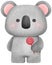 Cute and chubby koala gray bear hold lollipop