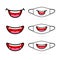 Cute chuby funny smile face mask in cartoon illustration graphic style design
