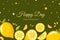 cute citrus cartoon illustration template background card