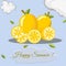 cute citrus cartoon illustration template card