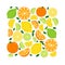 Cute Citrus Fruits Lemon, Lime and Orange background in vivid tasty colors ideal for Fresh Lemonade