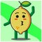 Cute citrus lemon fruits cartoon face mascot character with hand and leg vector design