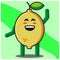 Cute citrus lemon fruits cartoon face mascot character with hand and leg vector design