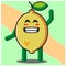 Cute citrus lemon fruits cartoon face mascot character with hand and leg vector design