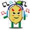 Cute citrus lemon fruits listening to the music cartoon mascot character without background vector design