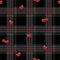 Cute classic scottish tartan red and green layer on red cherries seamless pattern in vector, Design for fashion ,fabric , web,