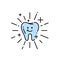 Cute clean tooth line icon