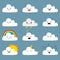 Cute Cloud Emojis Vector Collection