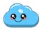 Cute cloud kawaii face vector illustration design isolated