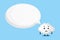 Cute cloud mascot with bubble speech