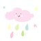 Cute cloud rain hand drawn doodle style for kid,baby,fabric,wallpaper