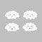 Cute clouds. Isolated on grey. Cloud icons. Vector