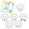 Cute clouds outline icons. Stamps for kids and children