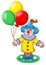 Cute clown with balloons