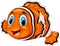 Cute clown fish cartoon