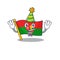 Cute Clown flag burkina faso placed on cartoon character mascot design