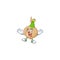 Cute Clown jicama placed on cartoon character style design