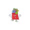 Cute Clown santa bag full of gift placed on cartoon character style design