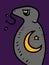 Cute cobra cartoon on purple background