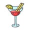 Cute cocktail cartoon icon