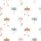 Cute coconut palm trees seamless pattern print for kids apparel and bedding.