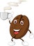 Cute coffee bean cartoon character