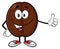 Cute Coffee Bean Cartoon Mascot Character Giving A Thumb Up.