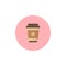 Cute coffee cup icon flat design vector