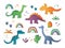 Cute collection with lovely dinosaurs characters. Dino colorfull print for kids decor.