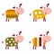 Cute color pattern Cows collection.