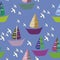 Cute Colored Boat Pattern Seamless