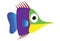 Cute colored fish cartoon