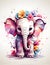 A cute colorful baby elephant, fantasy flower splashes Studio Ghibli style generative by Ai